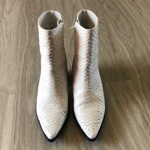 Matisse white snake skin Caty boots